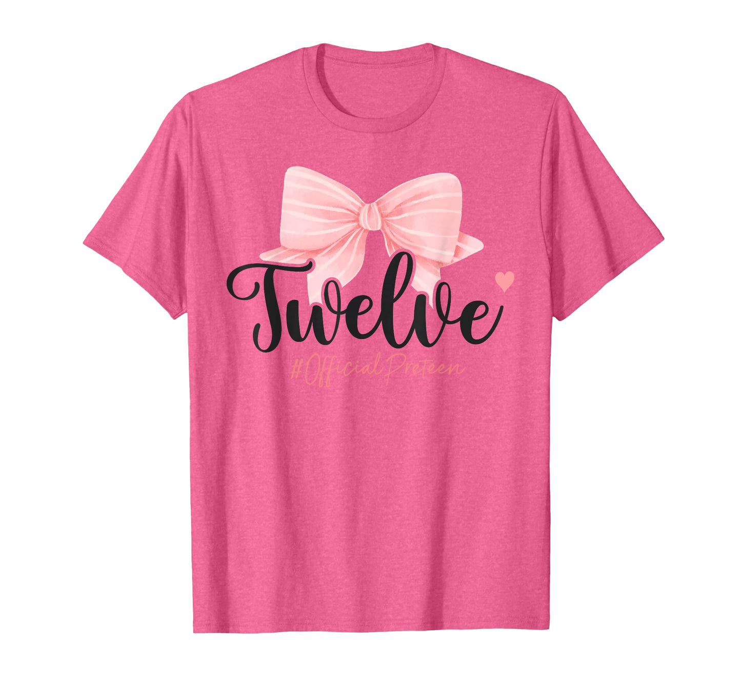 12th Birthday Coquette Bow Pink 12 Year Old Birthday Girl T-Shirt