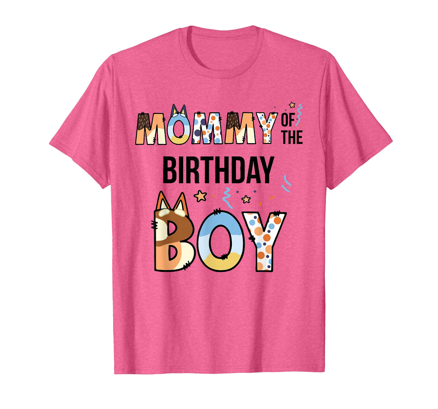 Mommy Of The Birthday Boy Party Blue Dog Lover Matching T-Shirt