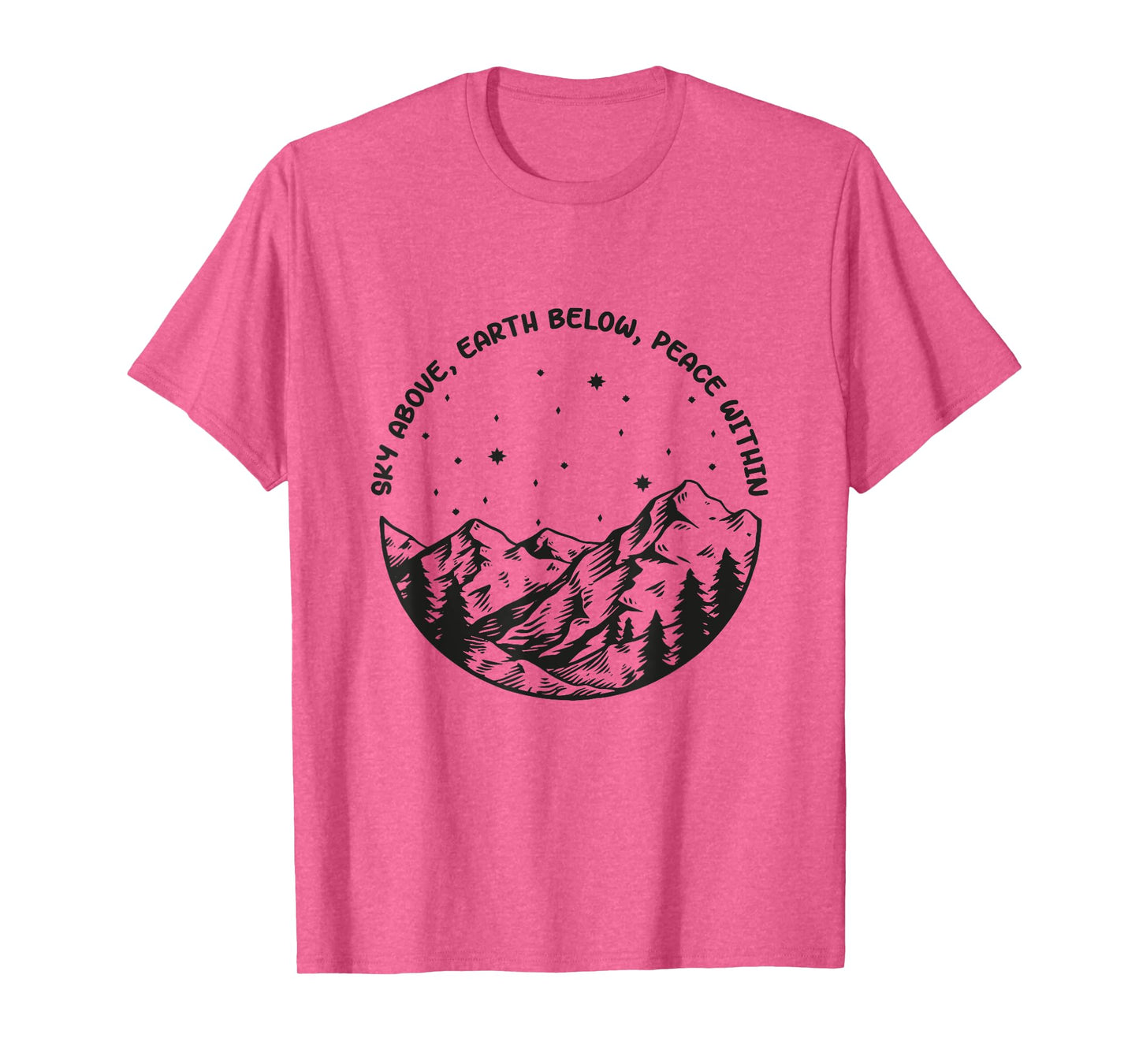 Sky Above Earth Below Peace Within Yoga Meditation T-Shirt