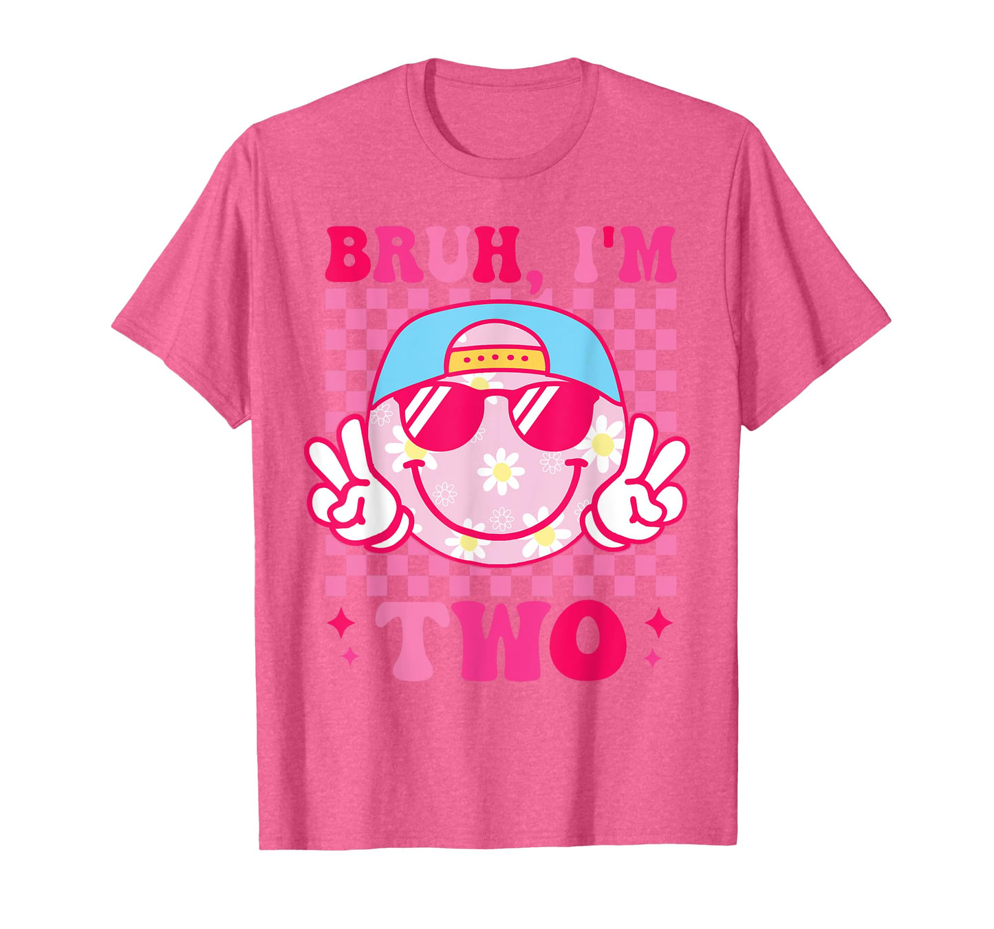 Bruh I'm Two 2 2nd Birthday Groovy Girls 2 Years Old T-Shirt