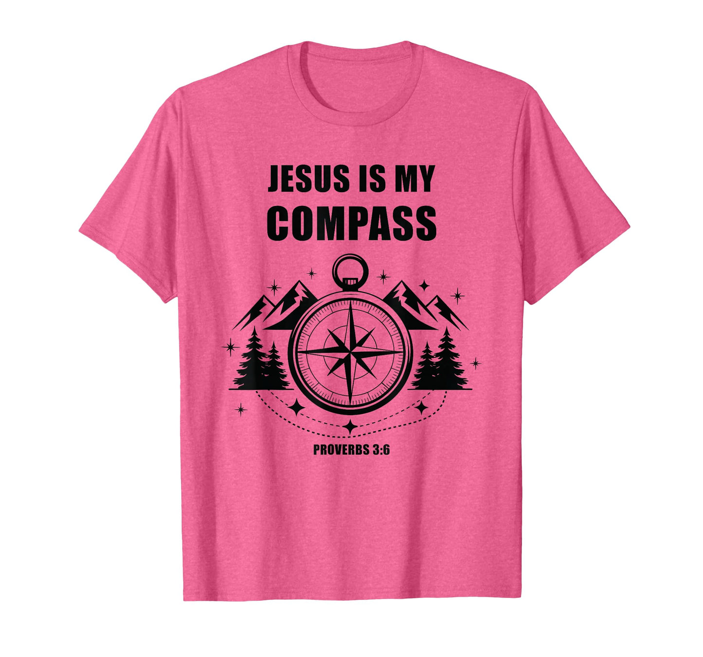 Jesus is My Compass – Proverbs 3:6 Christian Faith Camping T-Shirt