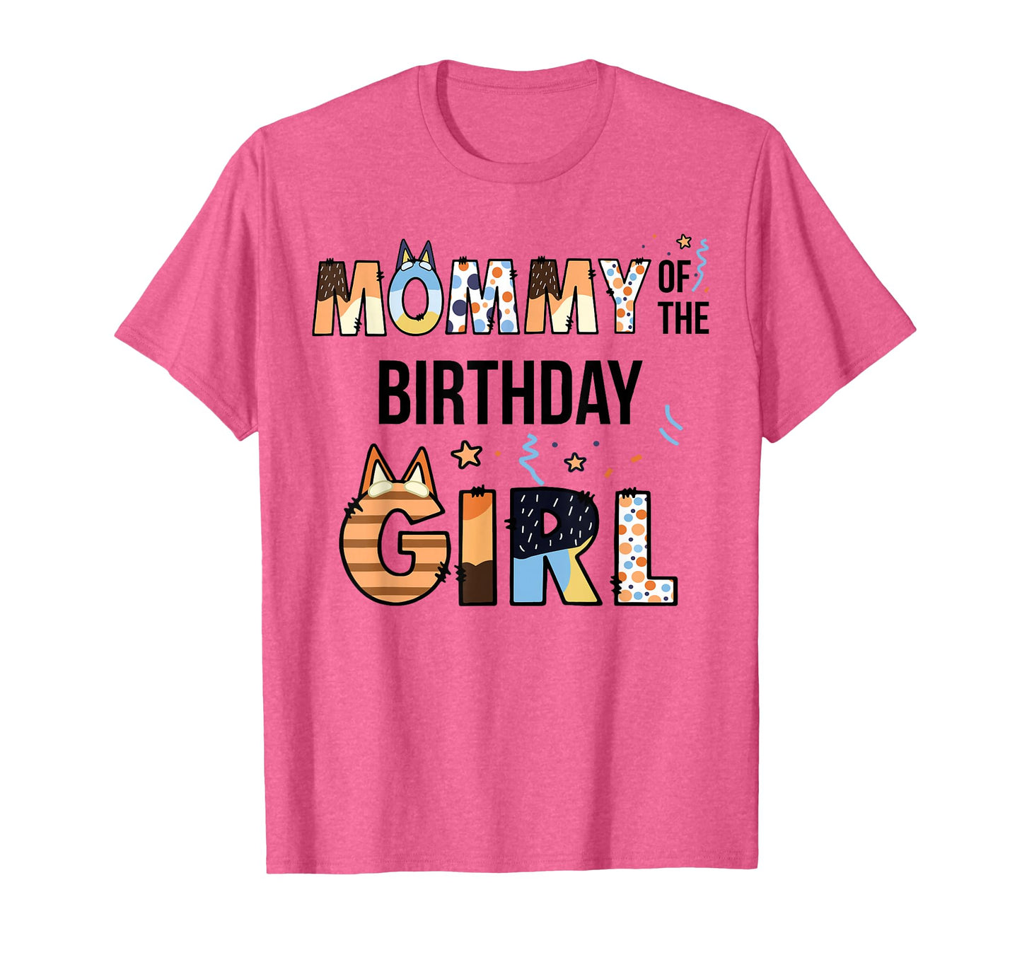 Mommy Of The Birthday Girl Party Blue Dog Lover Matching T-Shirt