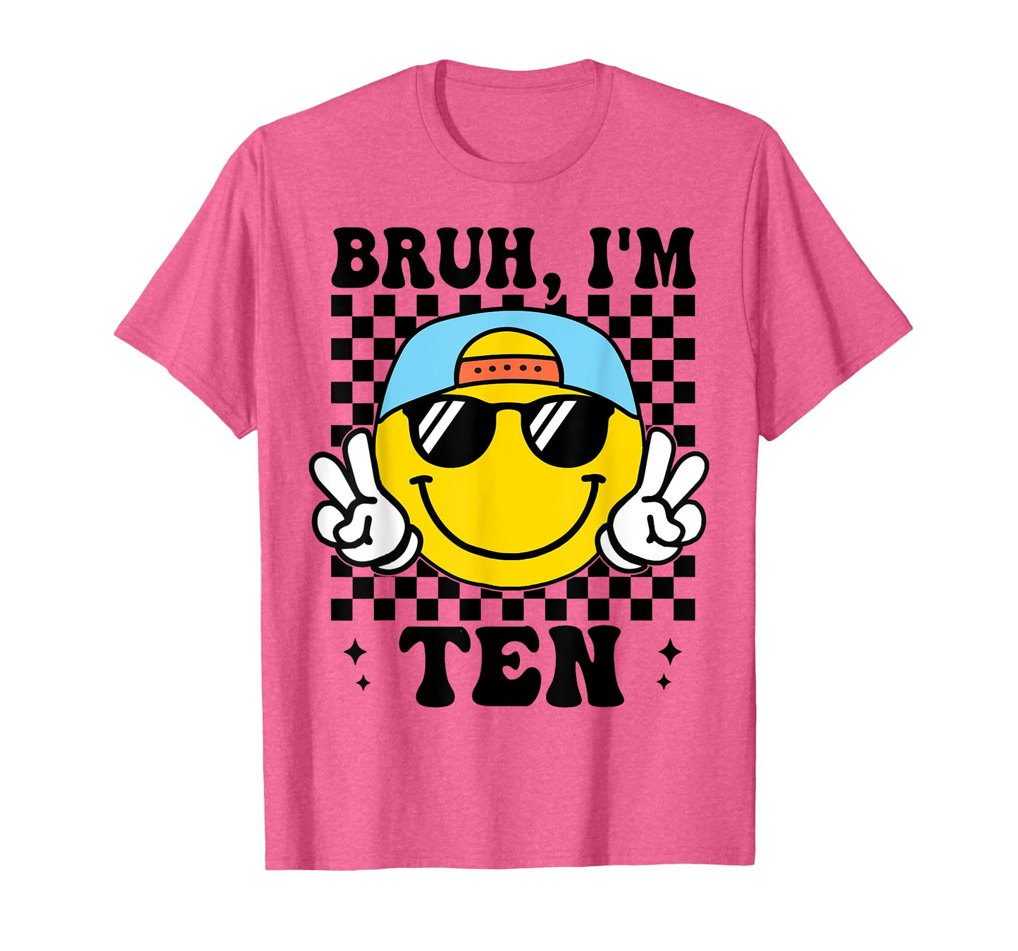 Bruh I'm Ten 10 10th Birthday Groovy Boys Girls 10 Years Old T-Shirt