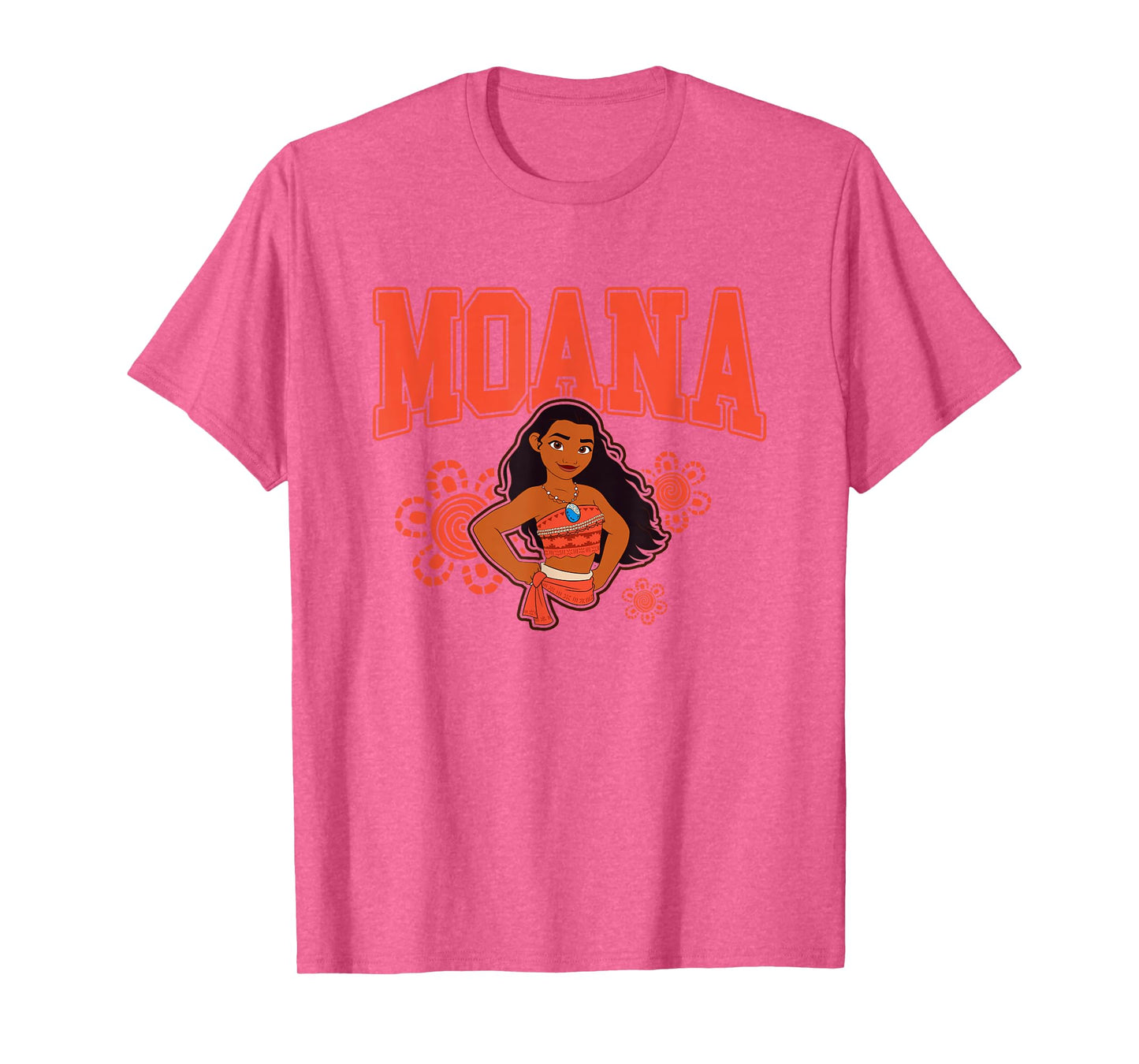 Disney Moana Brave Pose Big Chest Collegiate Chest Text Logo T-Shirt