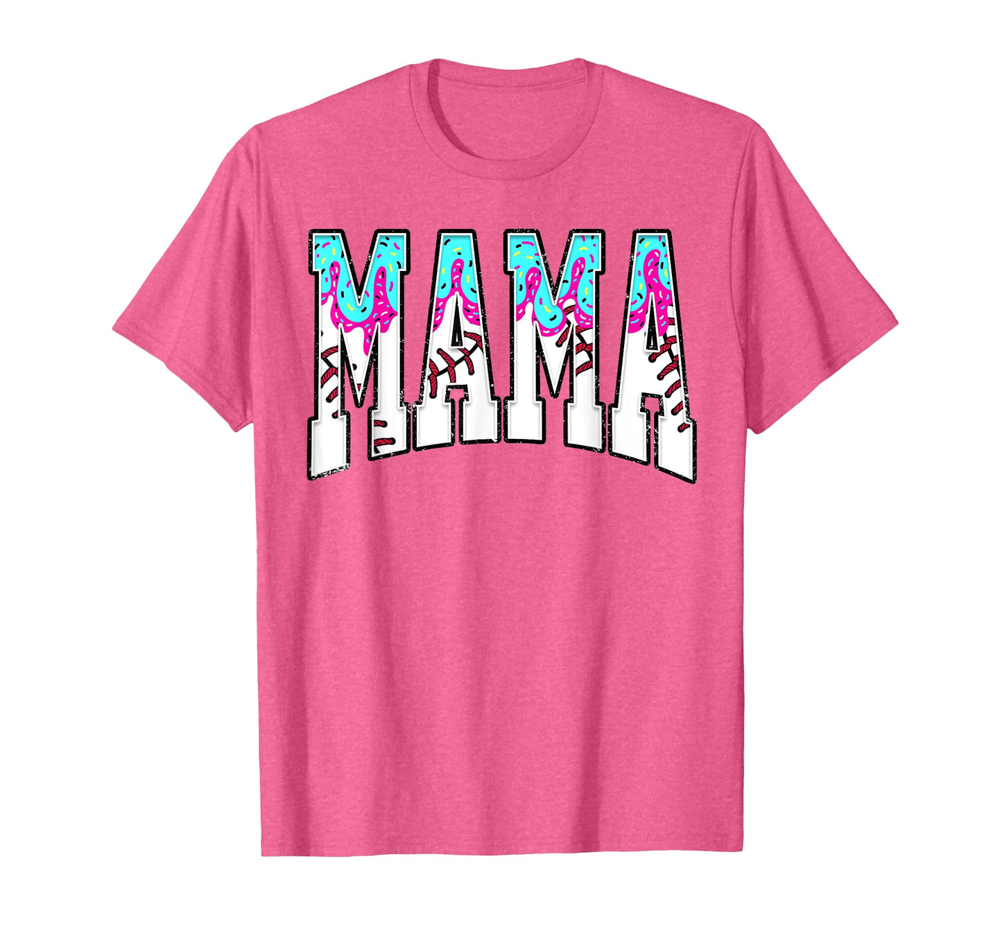 Baseball Mama Ice Cream Drip With Sprinkles Baseball Mom T-Shirt