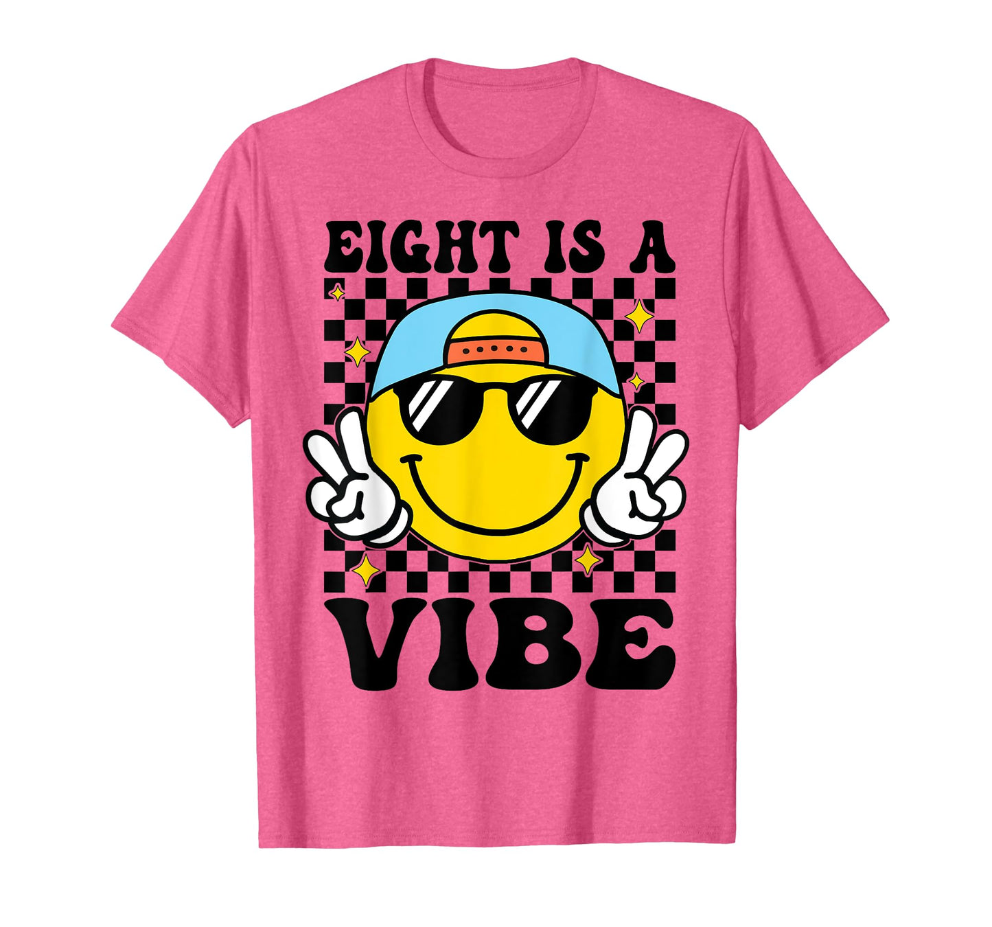Eight Is A Vibe 8th Birthday Groovy Boys Girls 8 Years Old T-Shirt