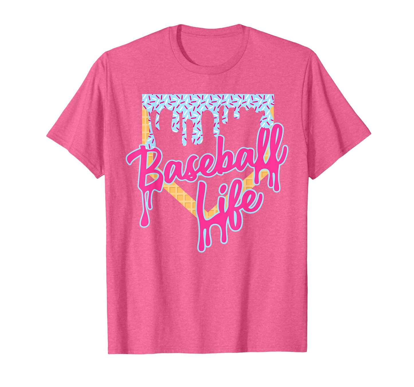 Baseball Life Baseball Home Plate Ice Cream Dripping T-Shirt