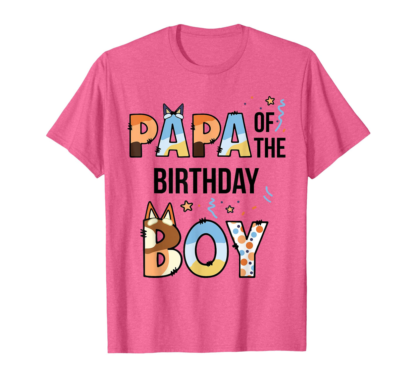 Papa Of The Birthday Boy Party Blue Dog Lover Matching T-Shirt