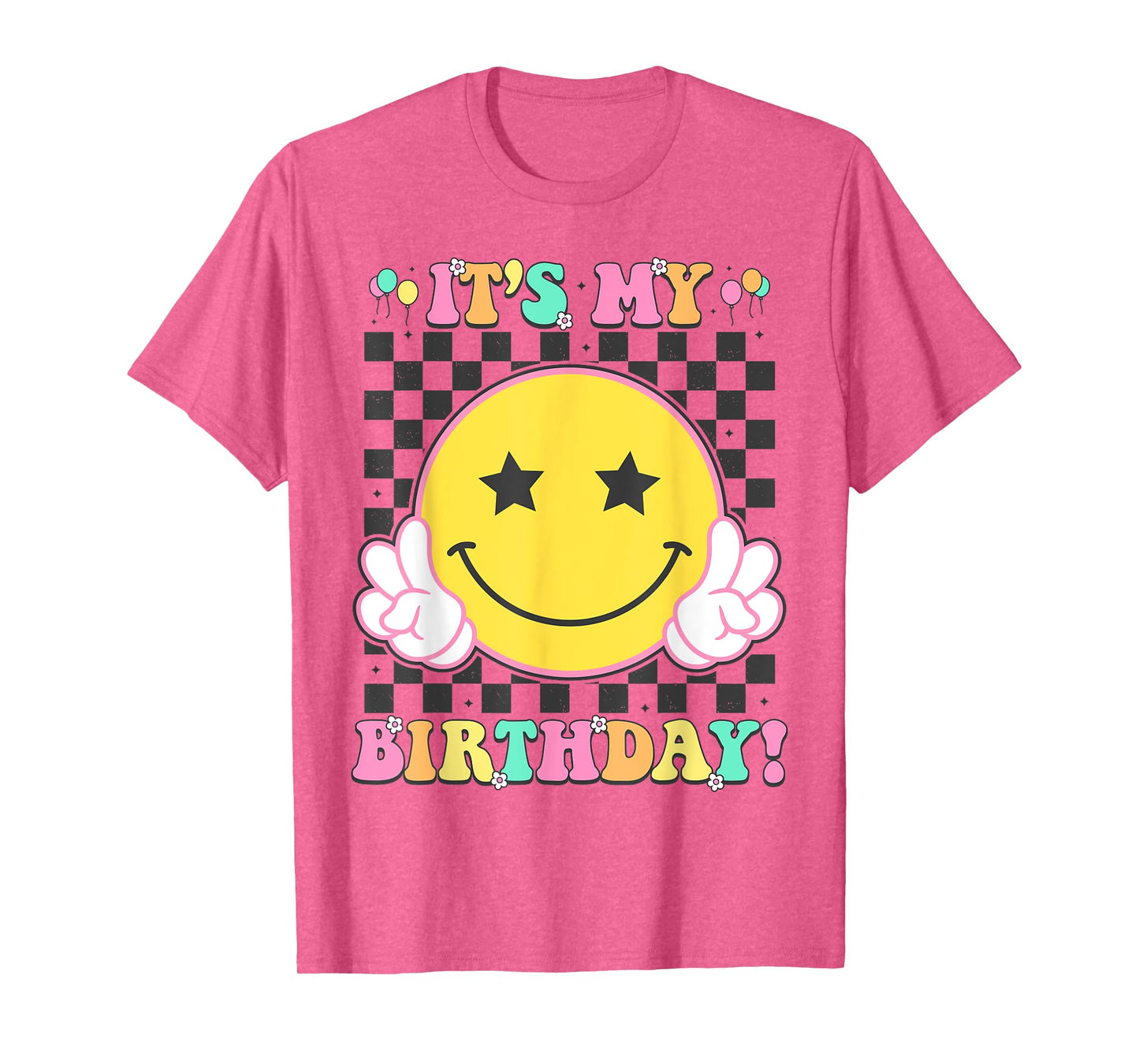 It's My Birthday Girls Women Teens Kids Groovy Bday Flower T-Shirt