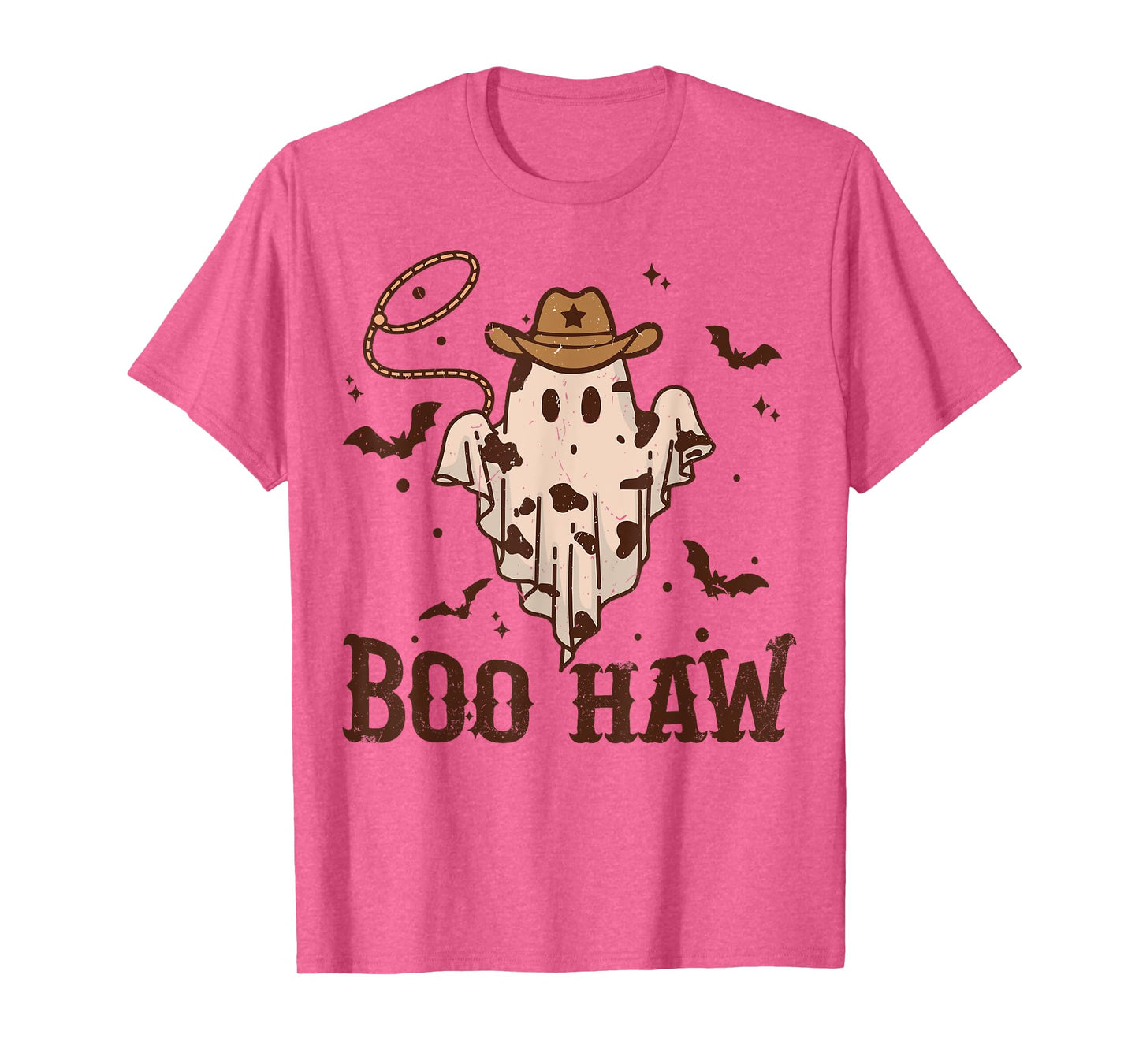 Retro Boo Haw Ghost Funny Western Cowboy Cowgirl Halloween T-Shirt