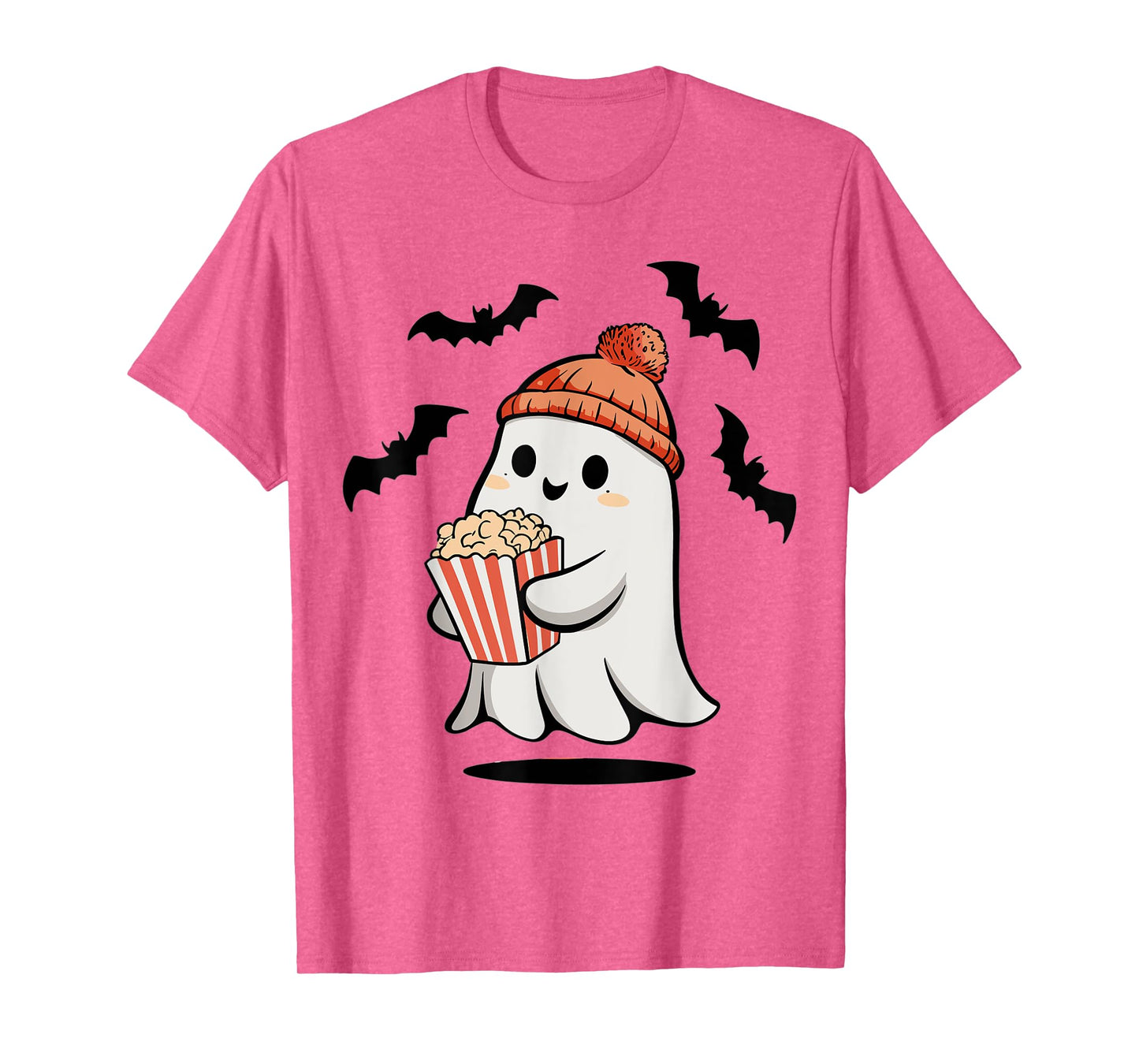 Funny Ghost Eating Pop Corn Lovers Spooky Halloween T-Shirt