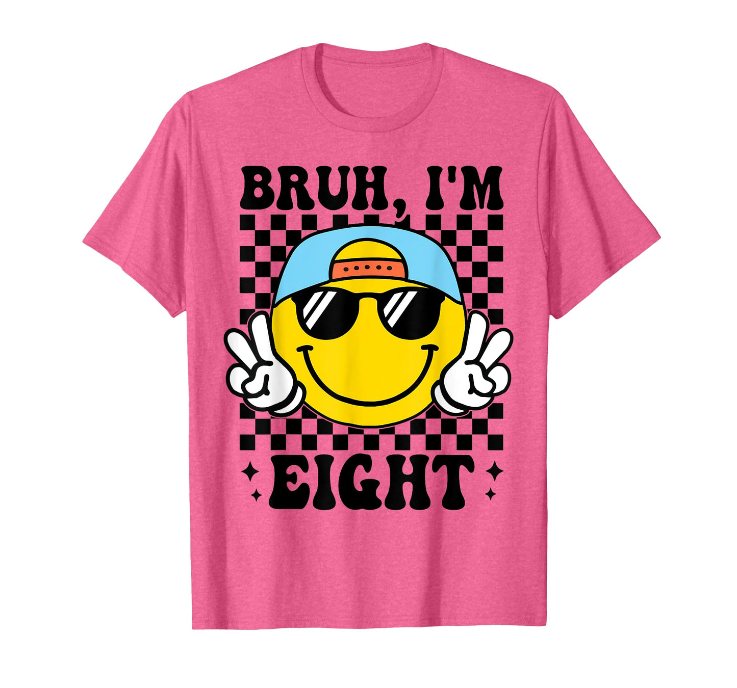 Bruh I'm Eight 8 8th Birthday Groovy Boys Girls 8 Years Old T-Shirt
