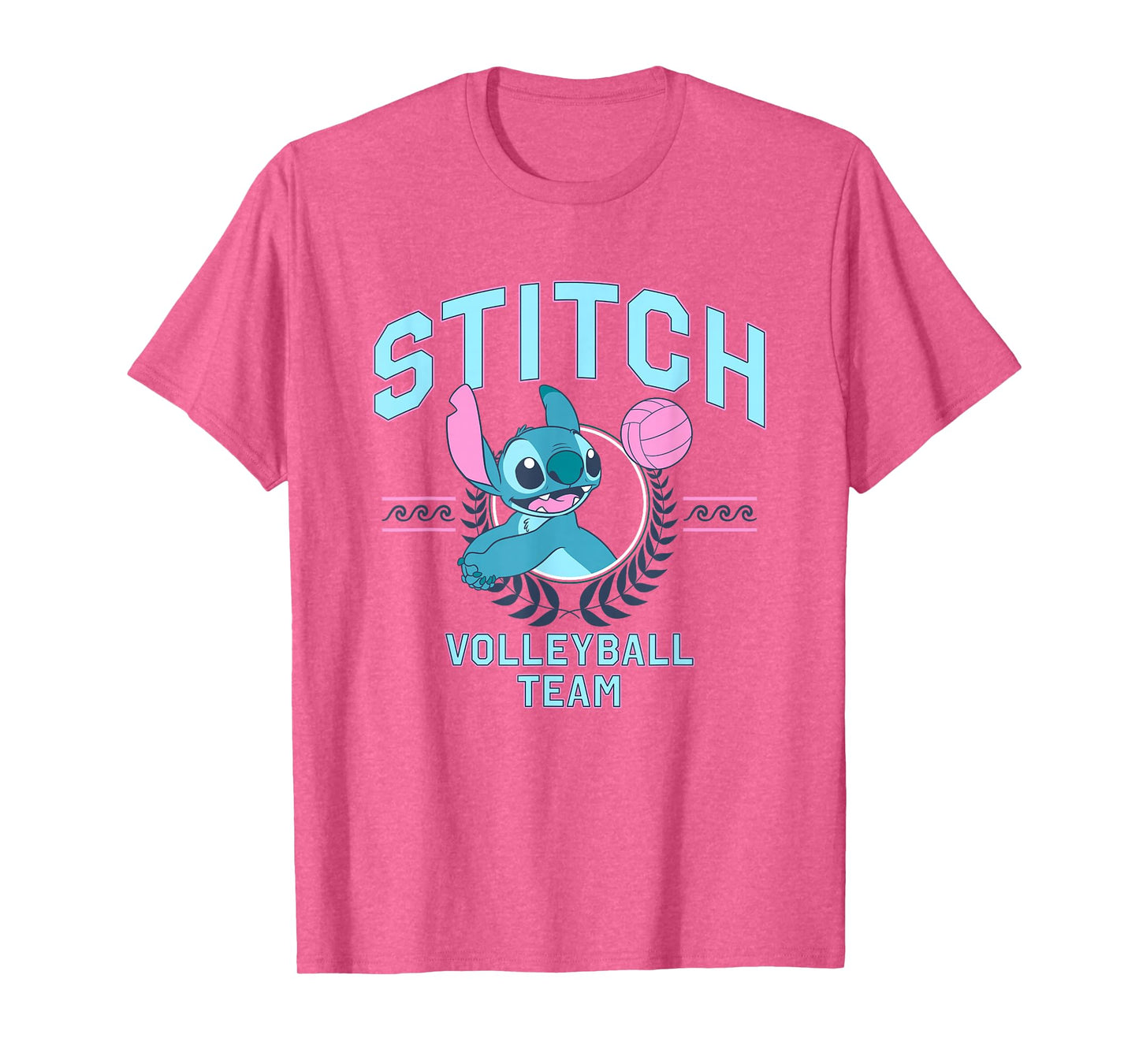 Disney Lilo & Stitch Volleyball Team Cute Stitch Chest Logo T-Shirt