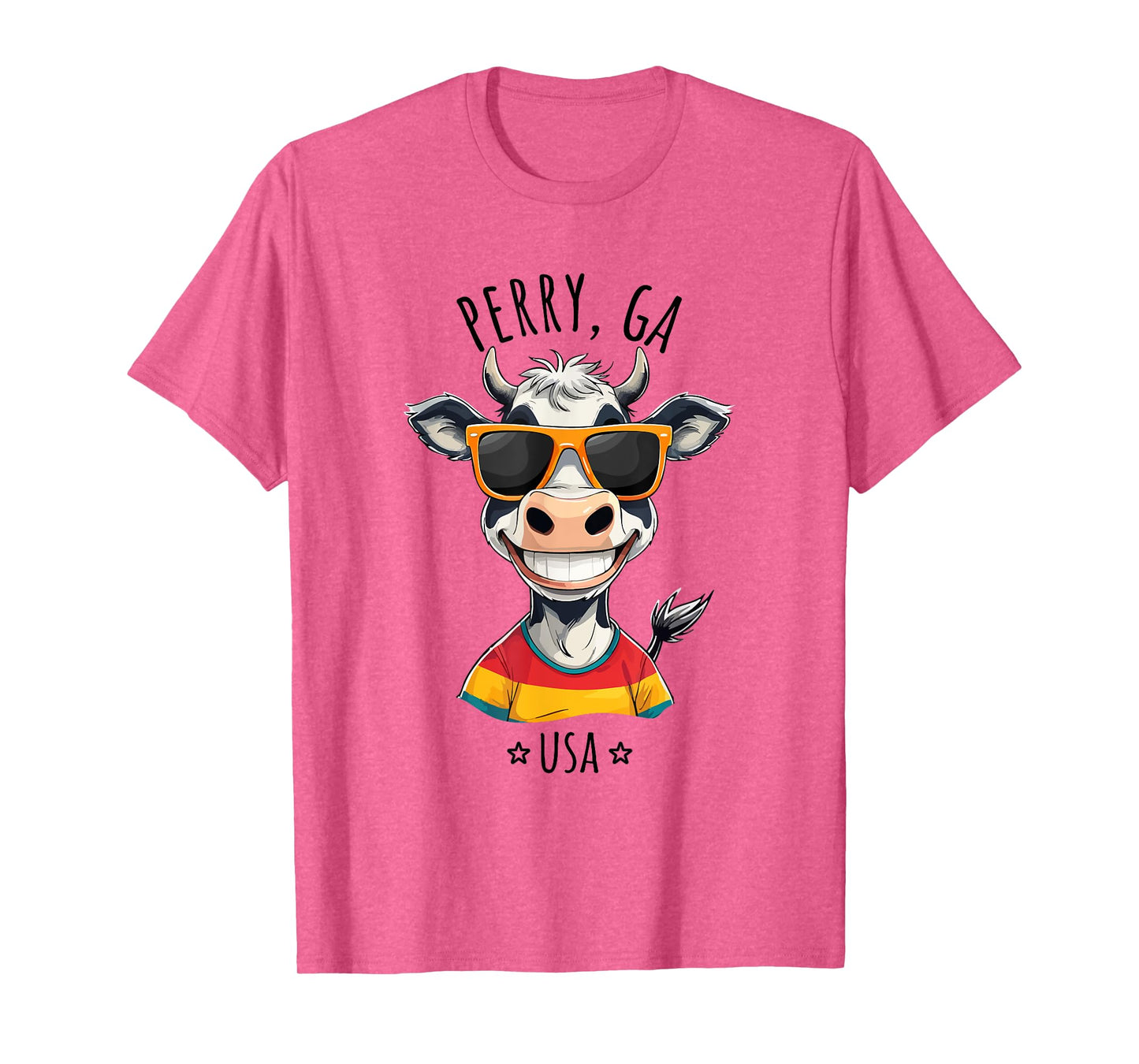 Perry GA USA Funny Cow Cartoon Design T-Shirt