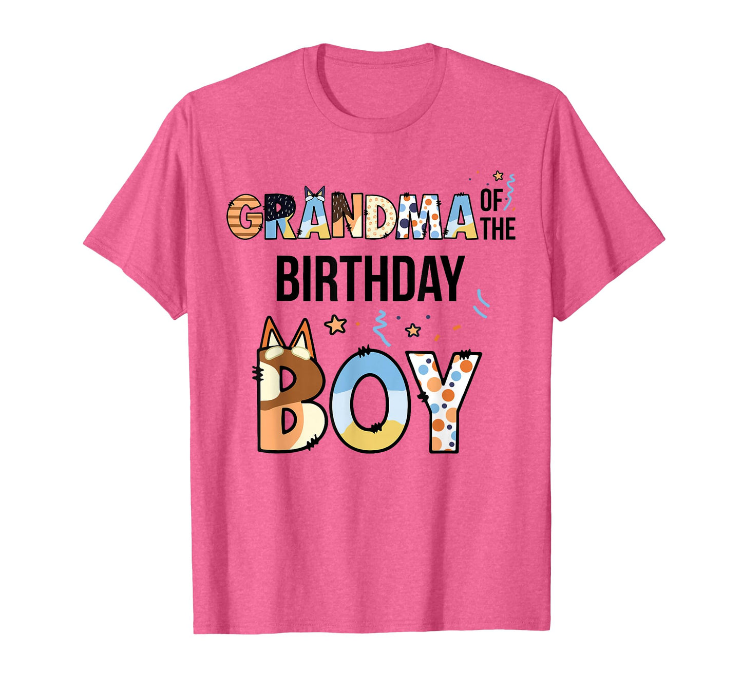 Grandma Of The Birthday Boy Party Blue Dog Lover Matching T-Shirt