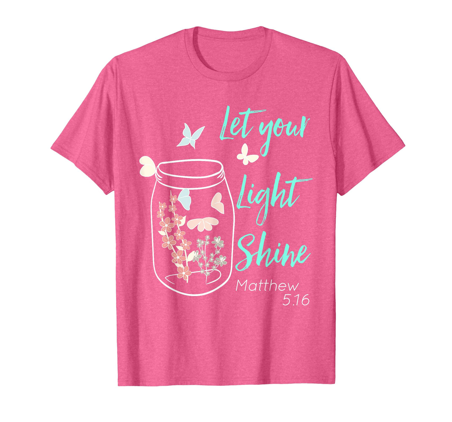 Let Your Light Shine Jar Flowers Butterfly T-Shirt