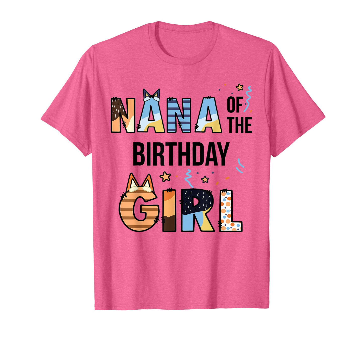 Nana Of The Birthday Girl Party Blue Dog Lover Matching T-Shirt