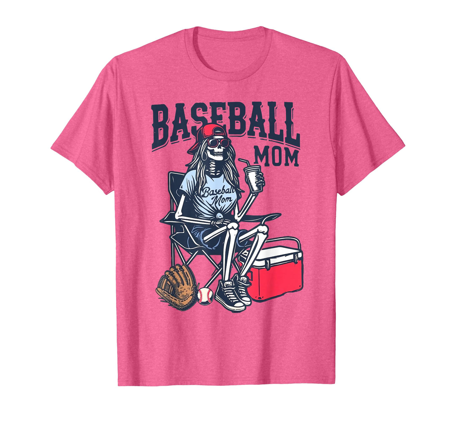 Baseball Mom Skeleton Halloween Baseball Game Day Mother Day T-Shirt