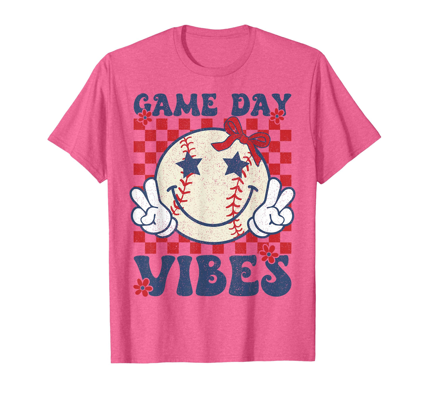 Game Day Vibes Retro Coquette Bow Baseball Girls Women T-Shirt