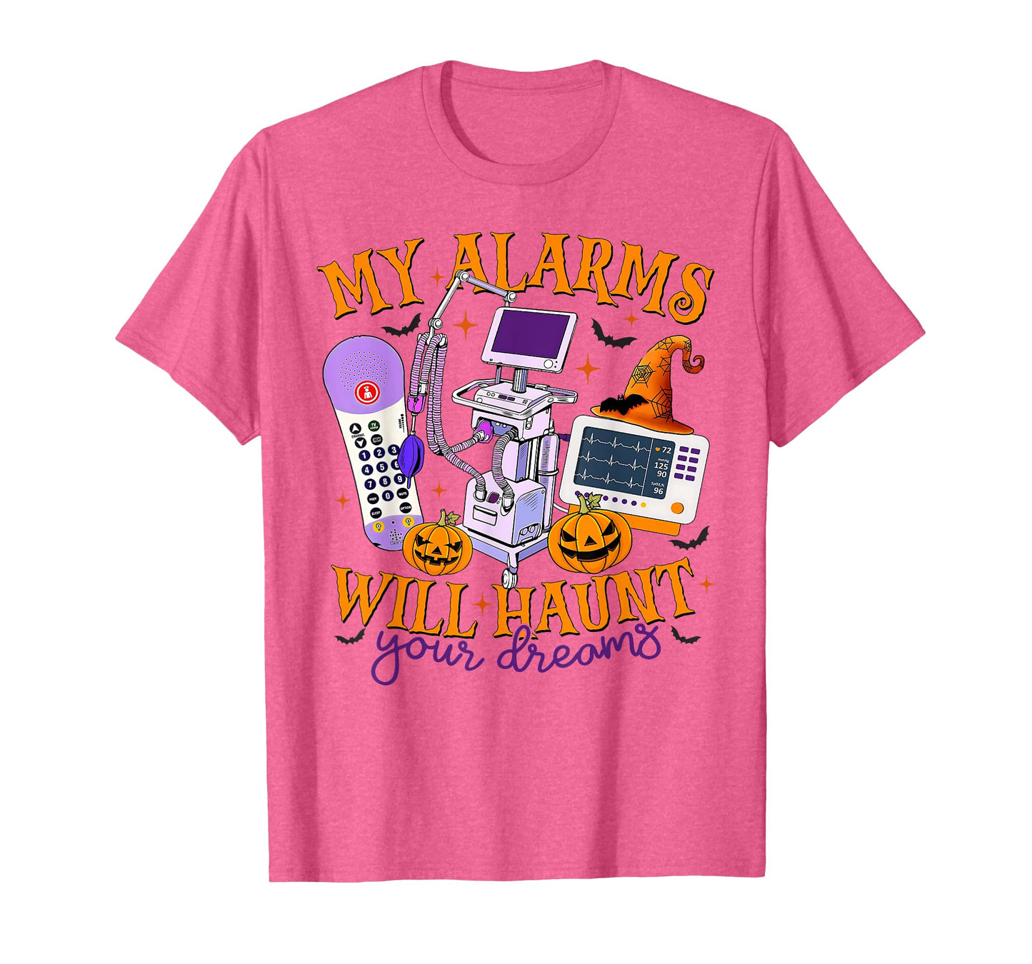 Funny Halloween Nurse My Alarms Will Haunt Your Dream ICU T-Shirt