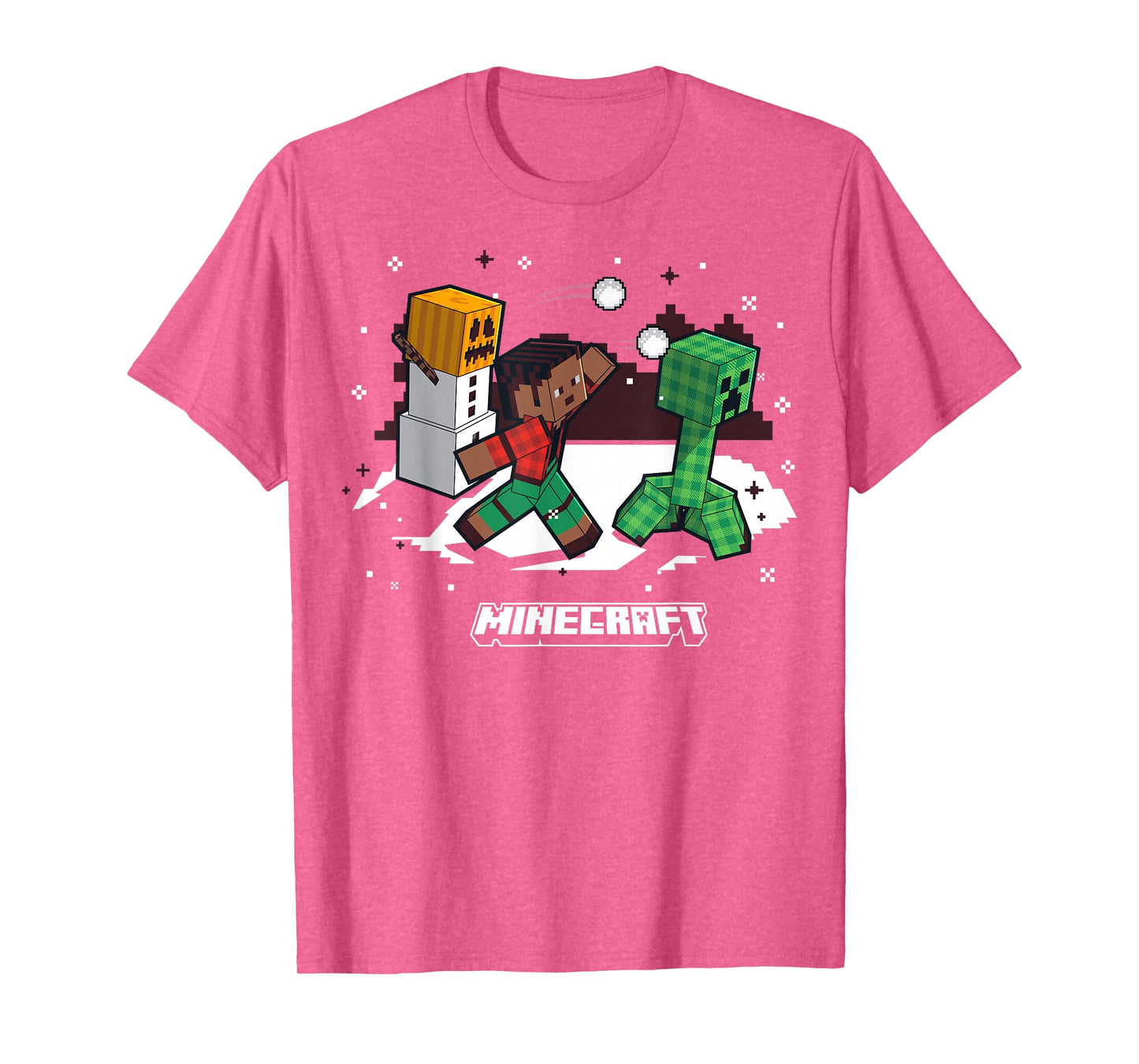 Minecraft Snowball Fight Creeper Holiday Fun T-Shirt