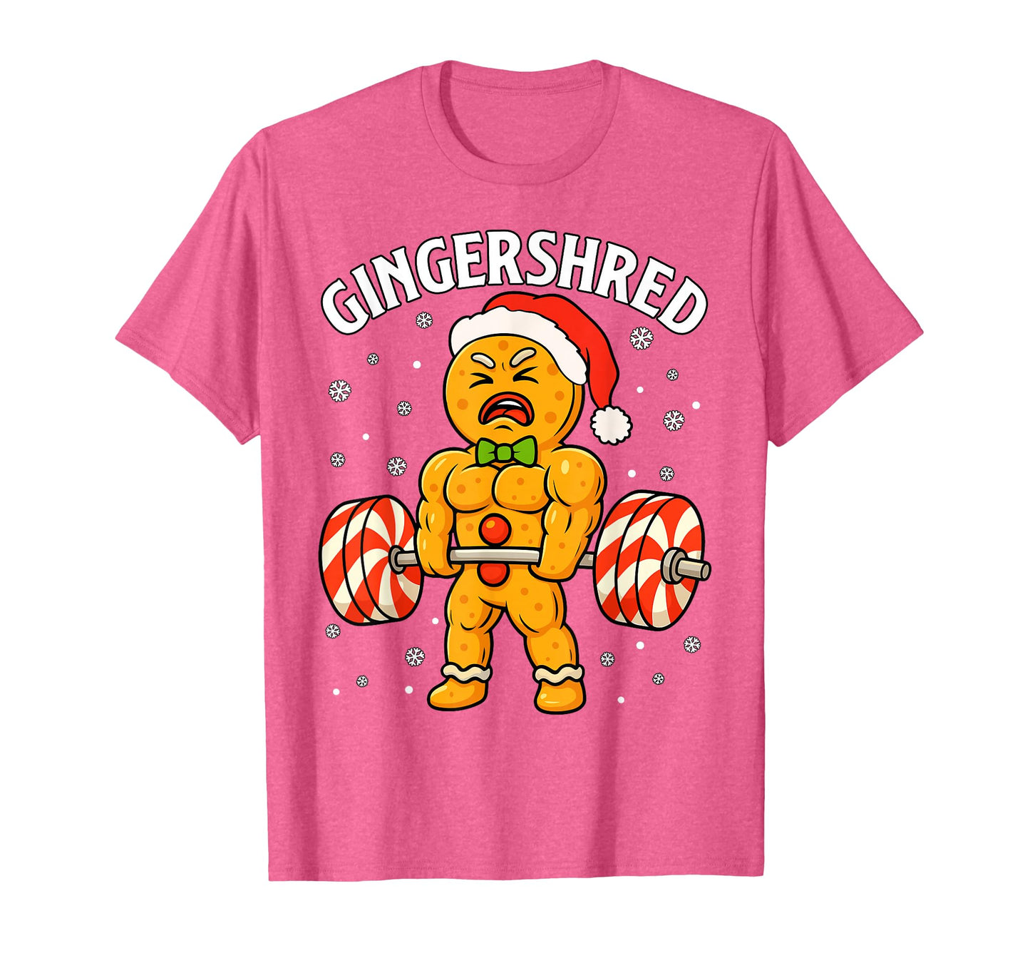 Gingershred Funny Gingerbread Man Gym Bodybuilding Christmas T-Shirt