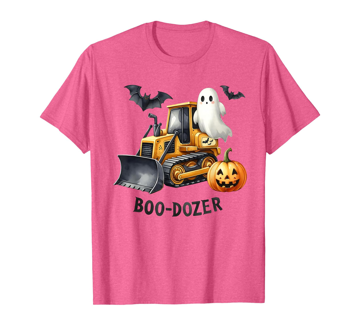 Bulldozer Halloween Boo Dozer Construction Truck Boy Kids T-Shirt
