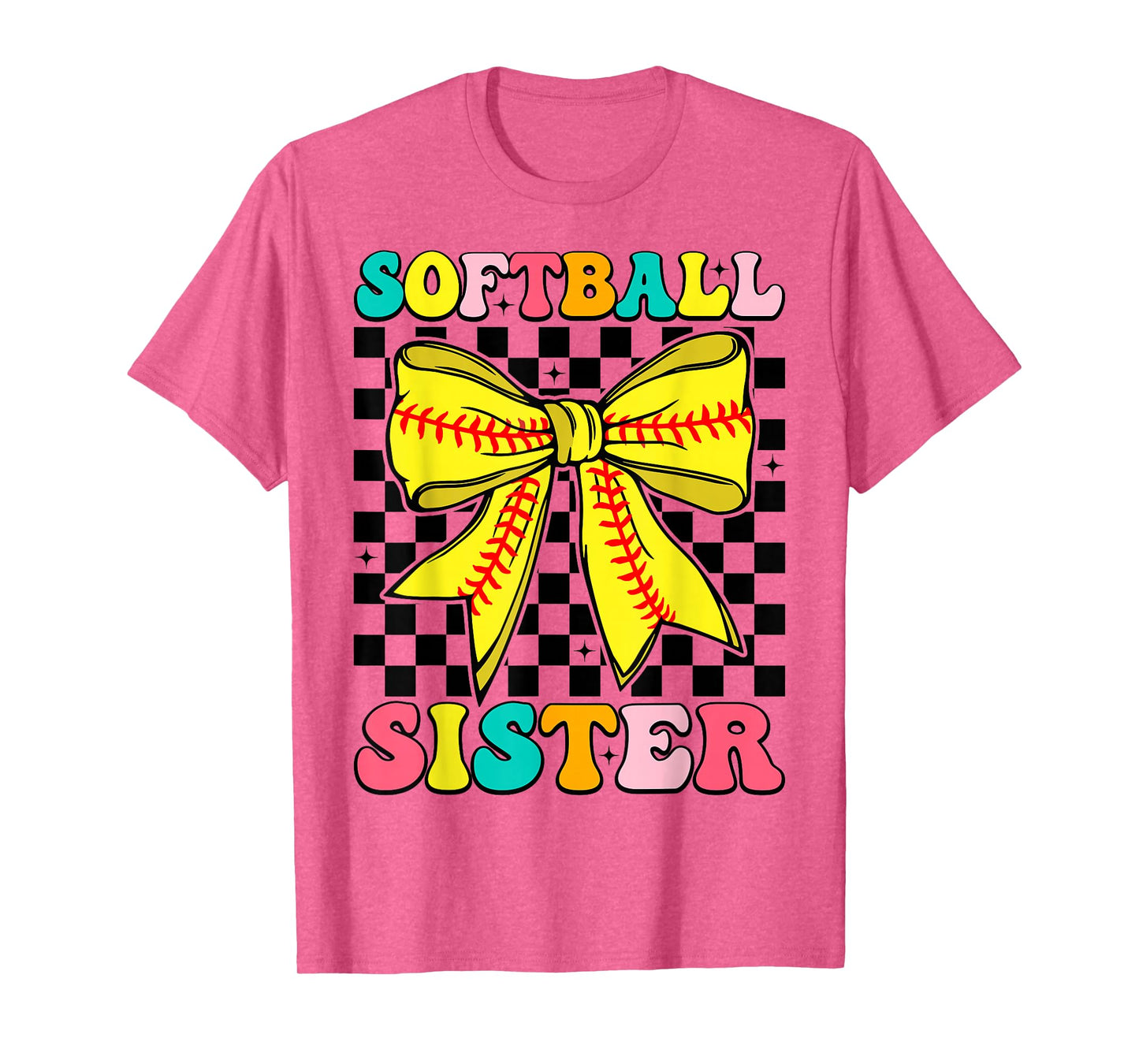 Softball Sister Coquette Bow Softball Sister Game day T-Shirt