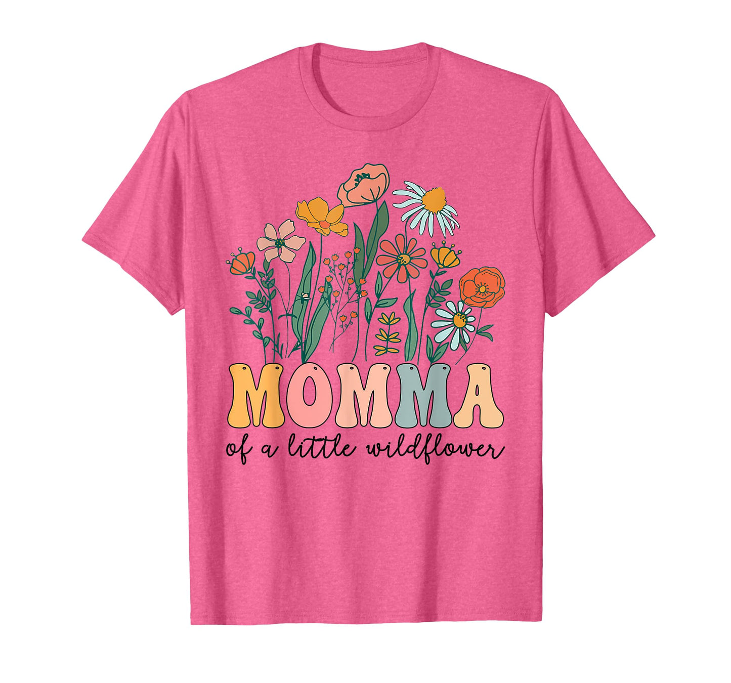 Momma Of The Little Wildflower Birthday Party Baby Shower T-Shirt