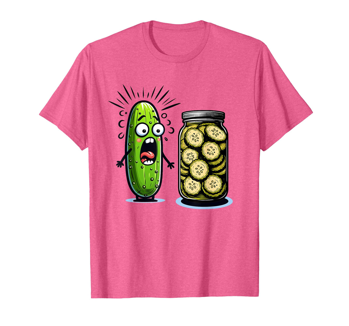 Funny Pickle Surprise A Cucumber And A Jar Of Sliced Pickles T-Shirt
