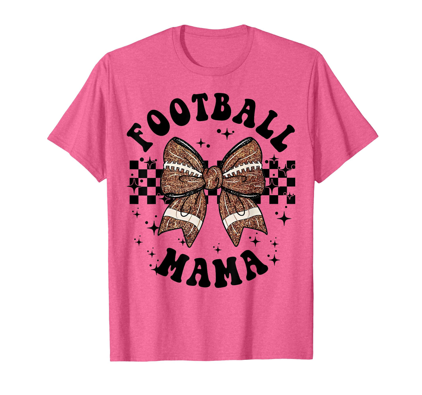 Football Mama Funny Coquette Bow Mama Mothers Day T-Shirt