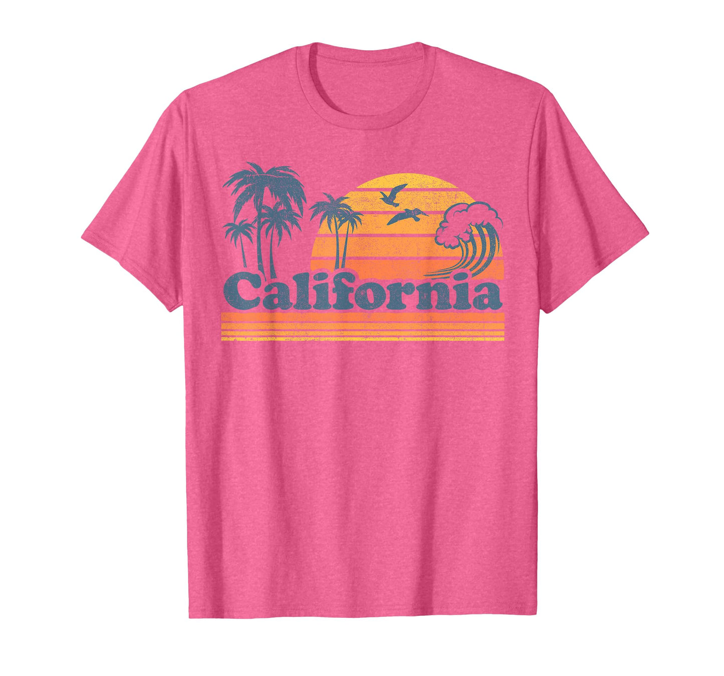 California Vacation Sunset Cute Cali 70s Vintage Retro Beach T-Shirt