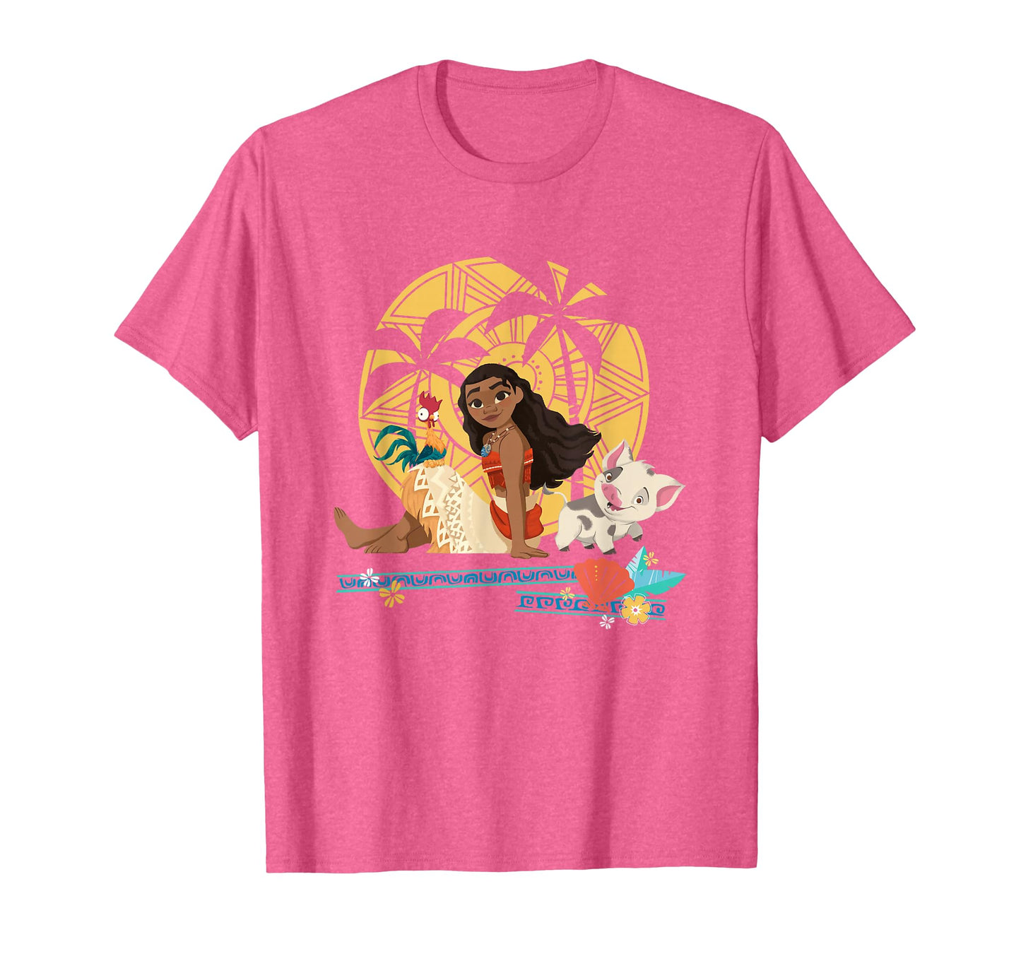 Disney Moana Hei Hei Moana Pua Enjoying Sunset Chest Poster T-Shirt