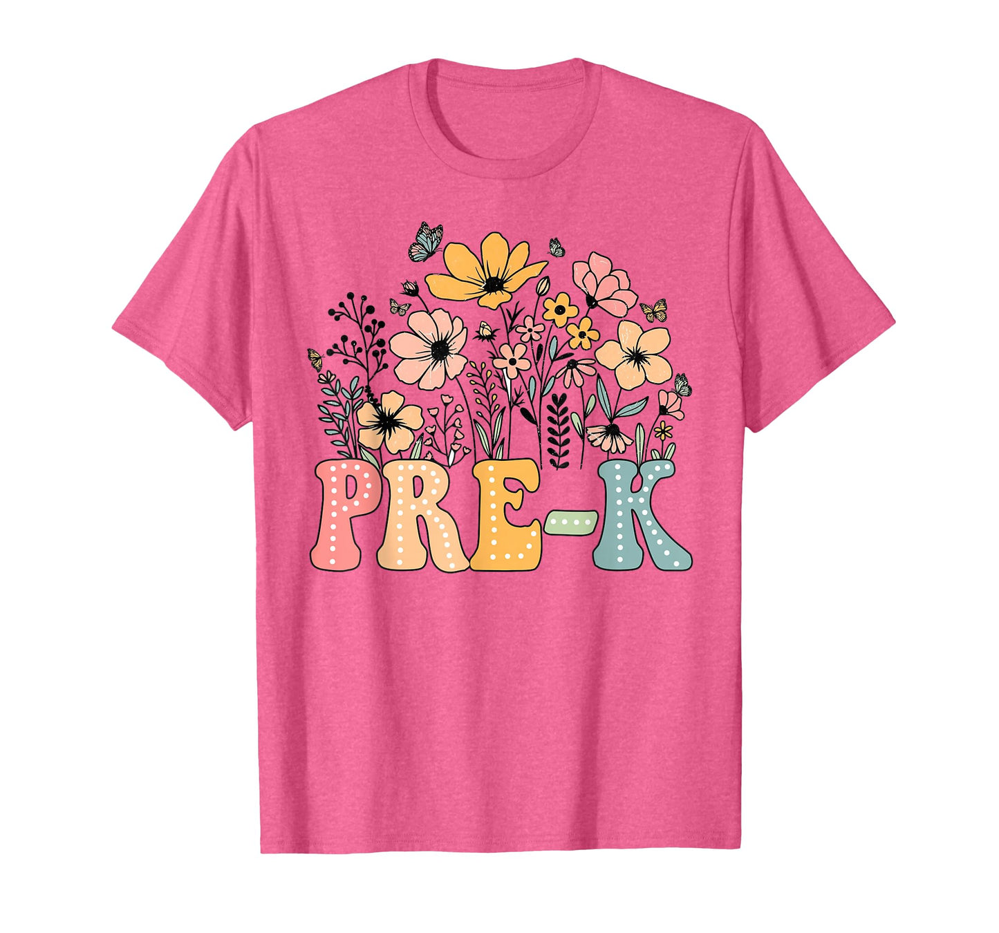 Wildflower Pre-K Preschool Team Floral Teacher Girls T-Shirt