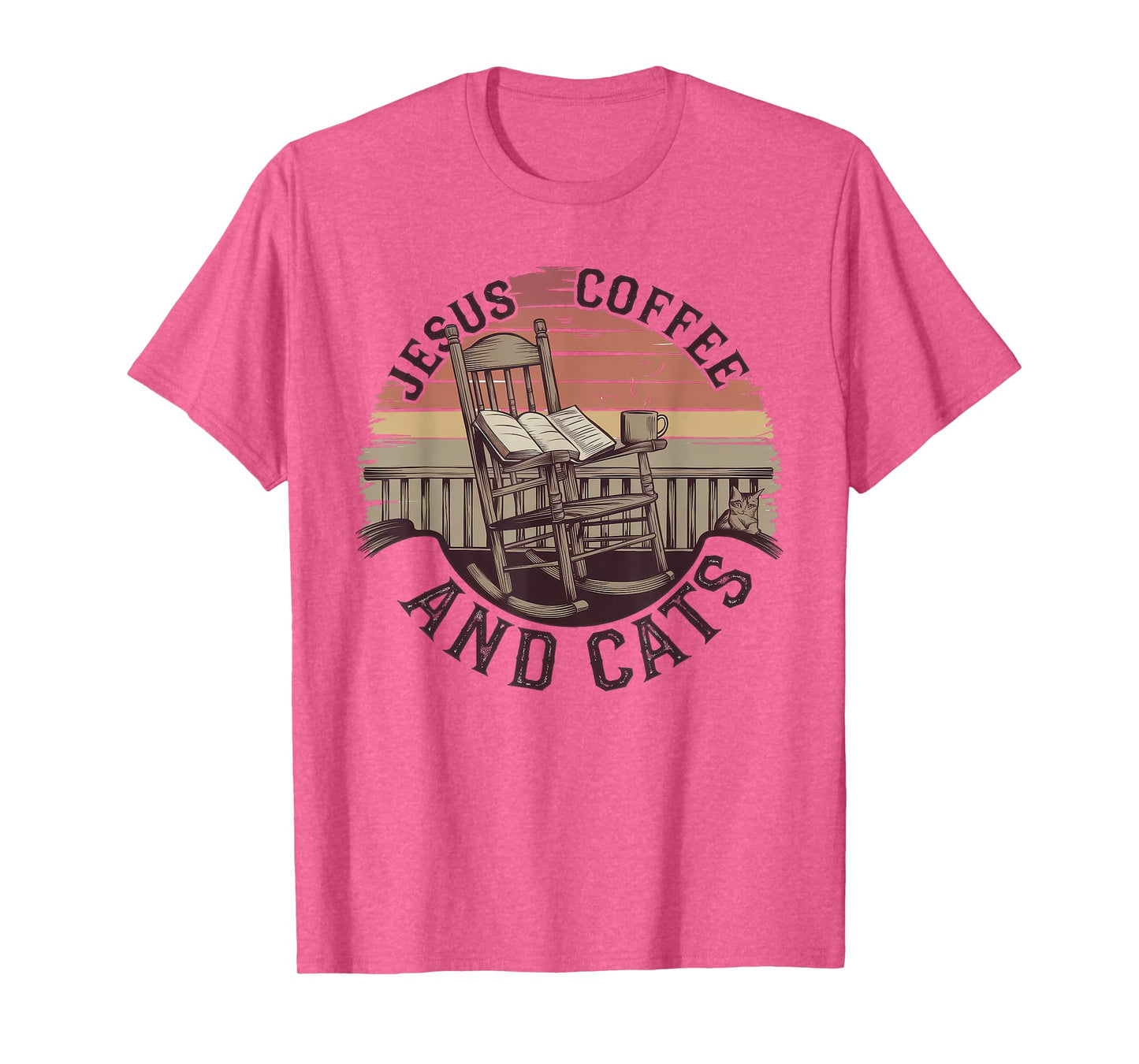 Jesus Coffee Cats Funny Cute Design Jesus Lovers Christian T-Shirt