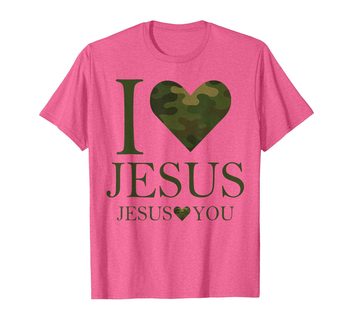 Jesus I Love Jesus Jesus Love You Camo Christian Cross God T-Shirt