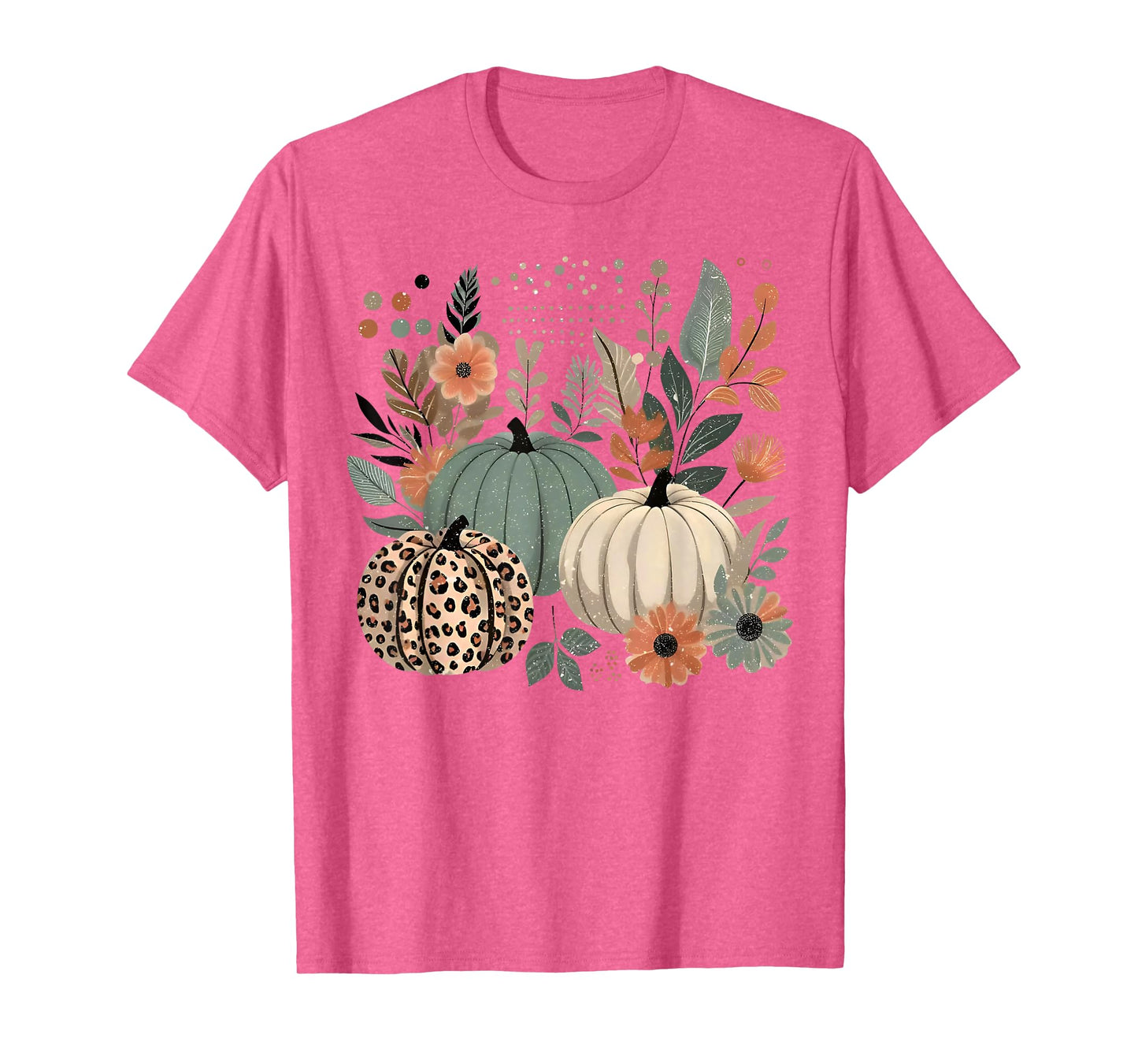 Pumpkin Season Wildflower Thanksgiving Autumn Fall Leaves T-Shirt