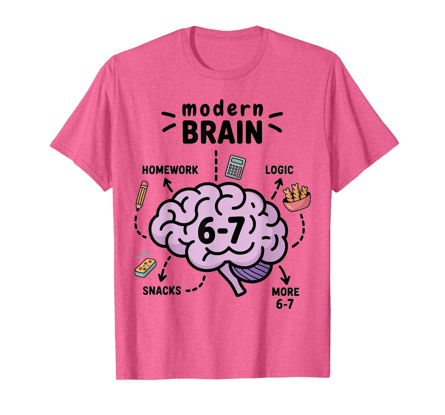 Funny Teen Tween Boys Brain Rot Science 67 Meme Six Seven T-Shirt
