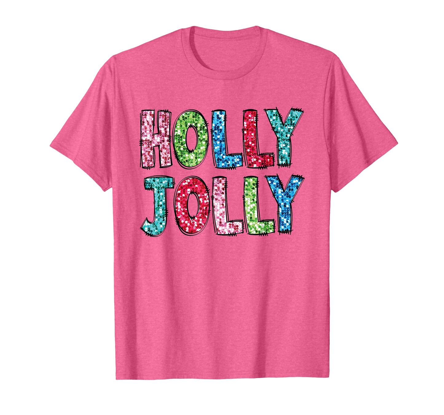 Holly Xmas Jolly Vibes Groovy Retro Hippie Christmas Pajamas T-Shirt