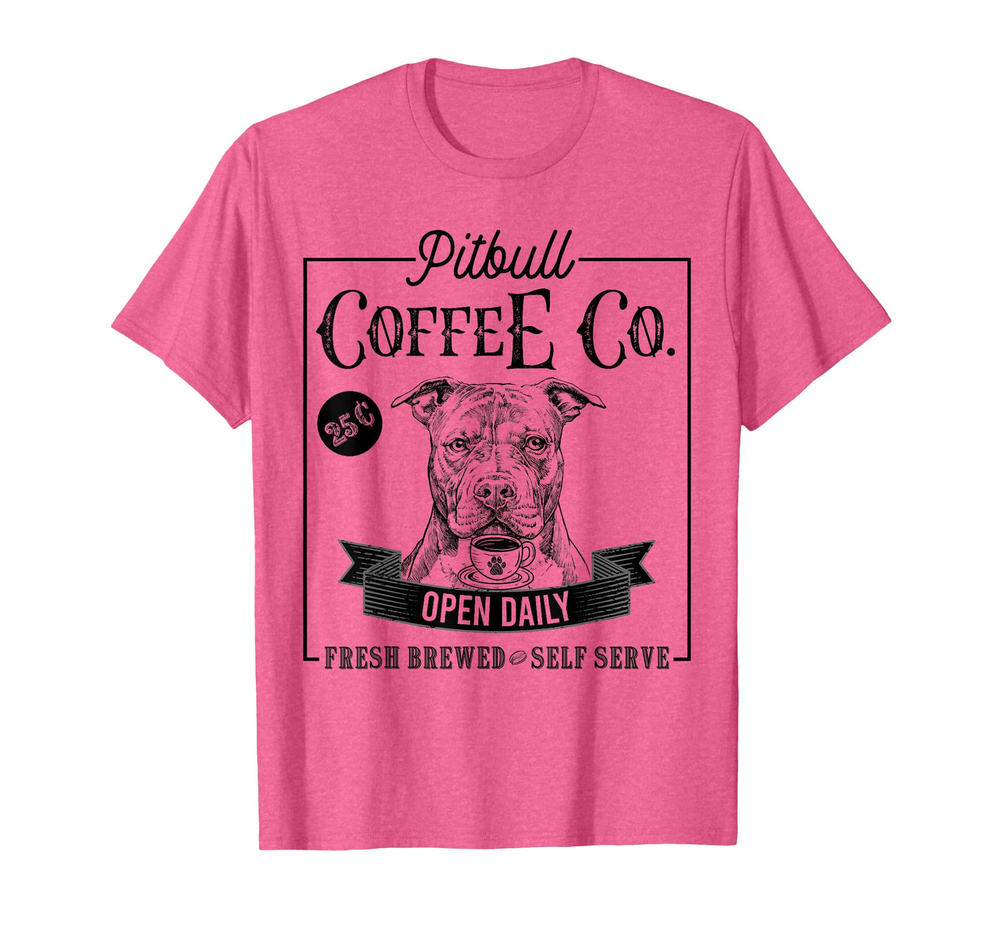 Retro Pit Bull Coffee Funny Dog Pittie Mom Coffee Lover Men Women Girls Kids T-Shirt