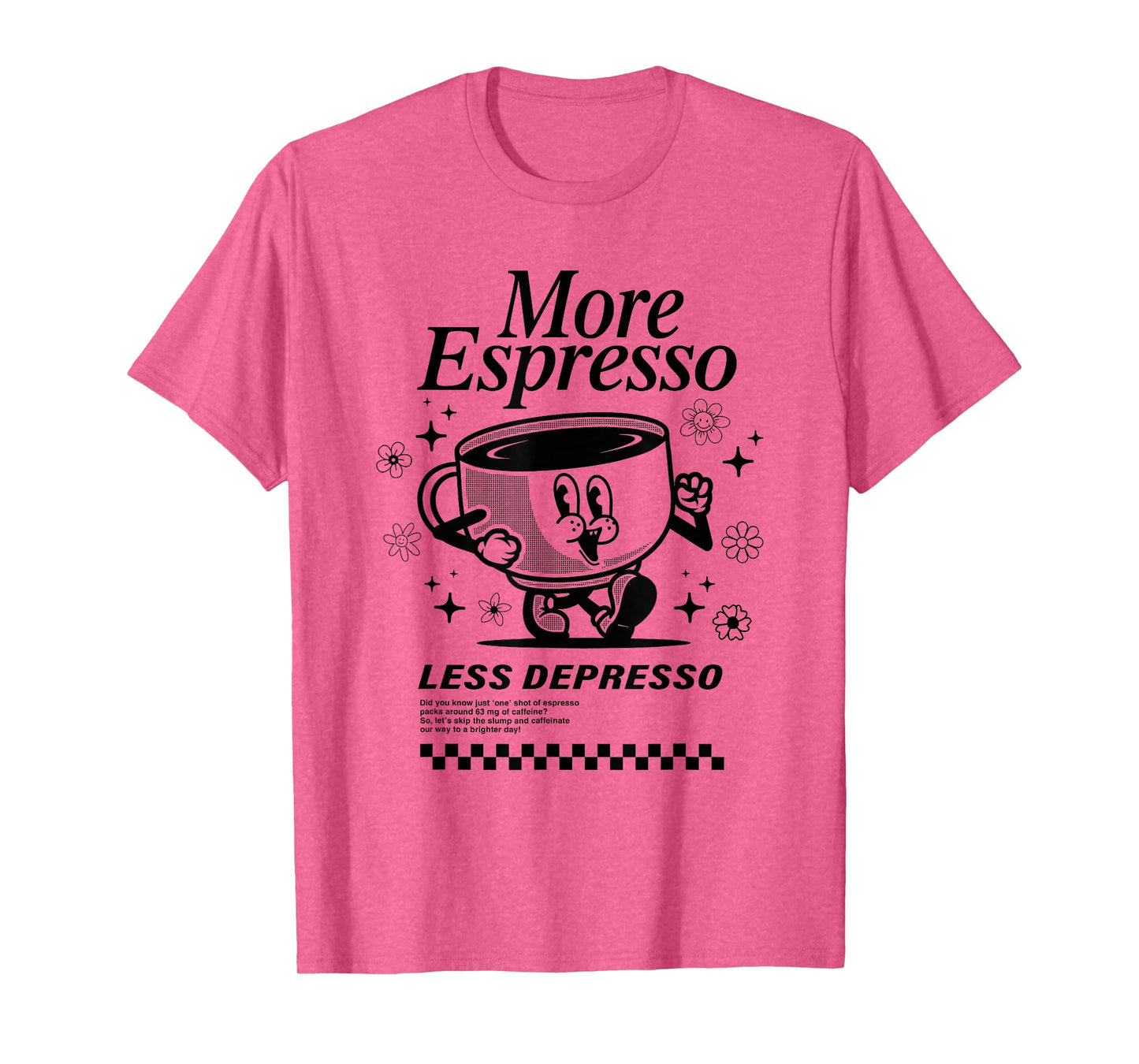 Groovy Vintage More Espresso Less Depresso Funny Coffee T-Shirt