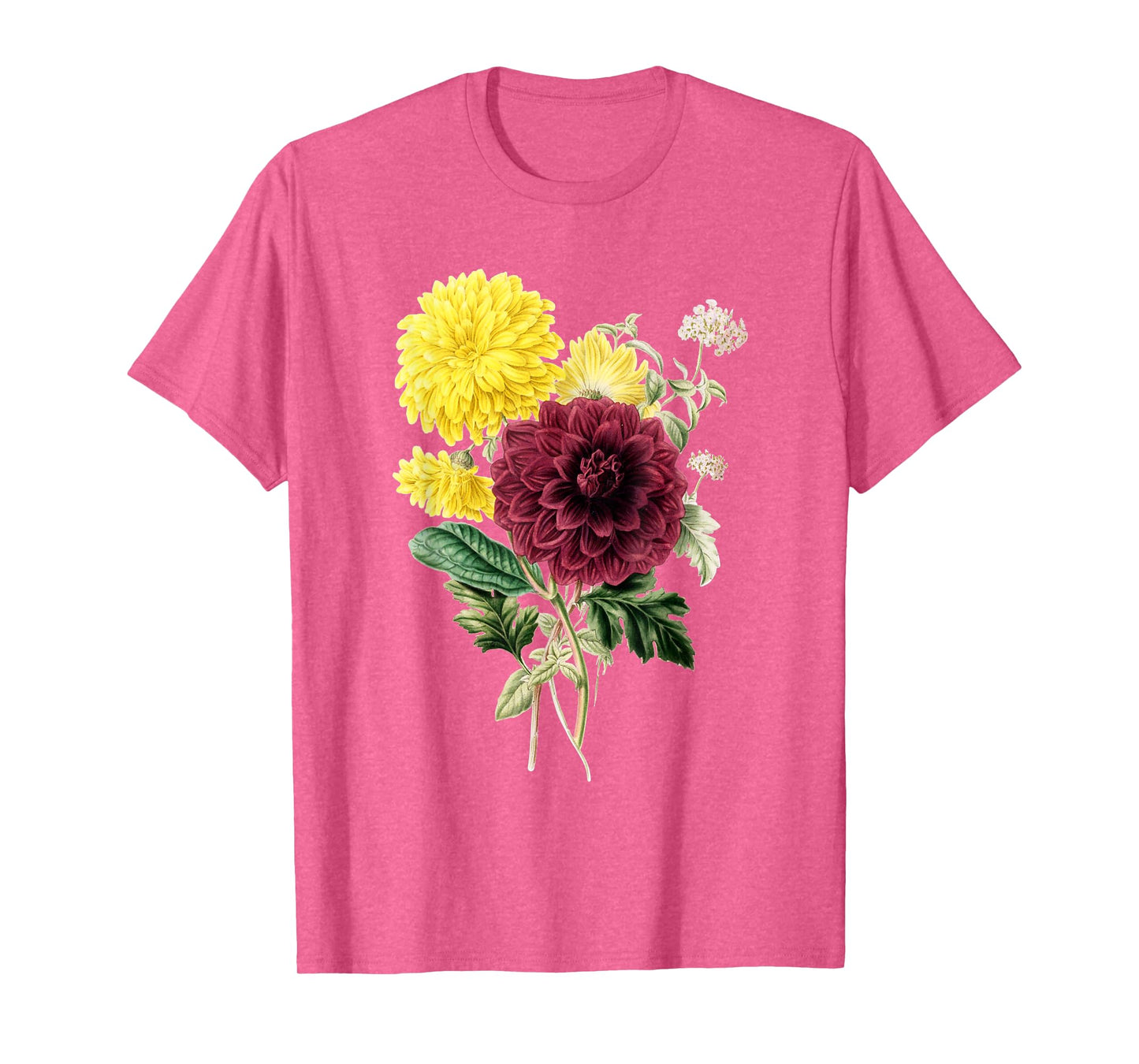 Dahlia Botanical Plant Bee Flower Annual Garden T-Shirt