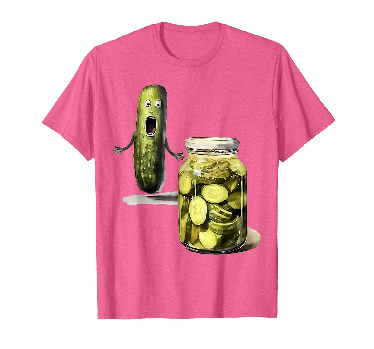 Funny Pickle Surprise A Cucumber And A Jar Of Sliced Pickles T-Shirt
