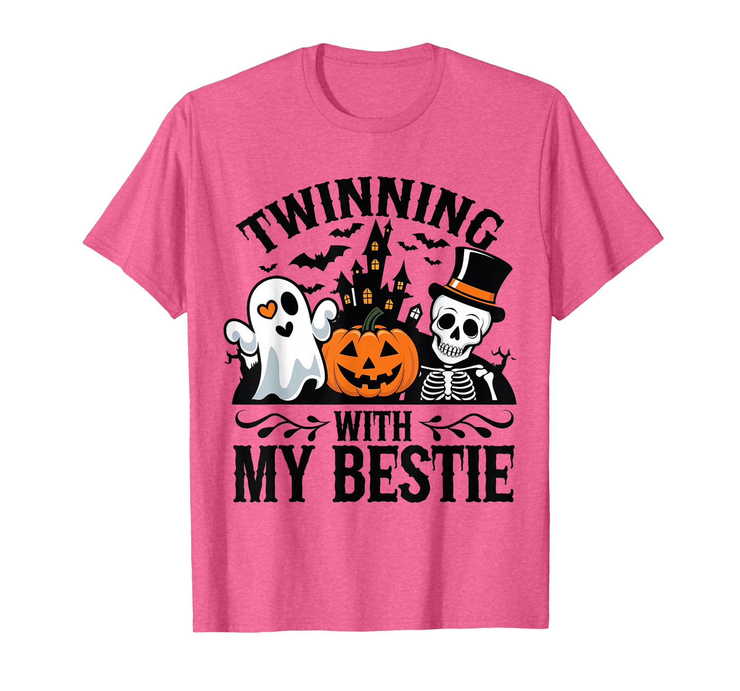 Twinning with My Bestie Skeleton Halloween Matching T-Shirt