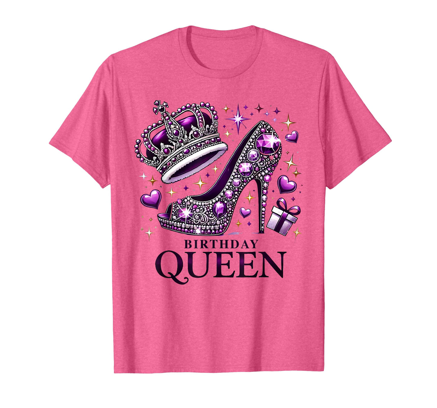 Birthday Queen Crown High Heel Women Girls Birthday Squad T-Shirt