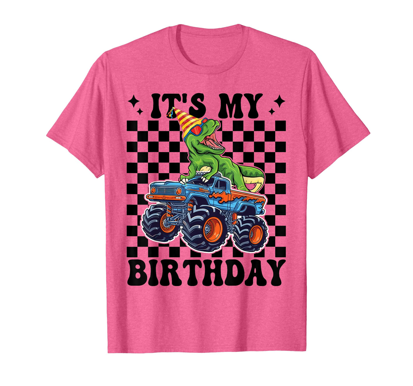 Birthday Monster Truck Dinosaur Party Boys It's My Birthday T-Shirt
