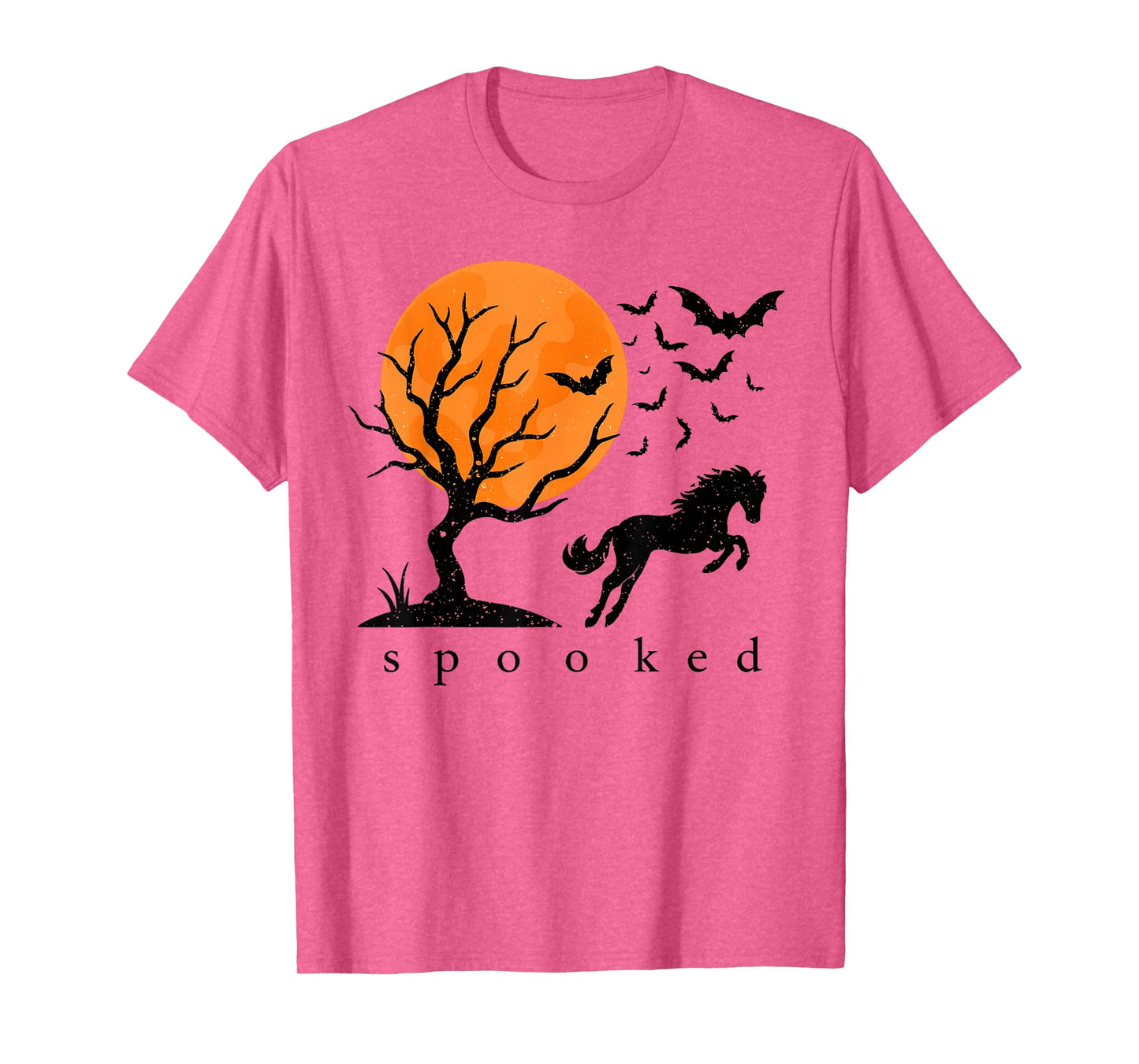 Spooked Horse Halloween Moon Bats Horse Ghost Spooky Season T-Shirt