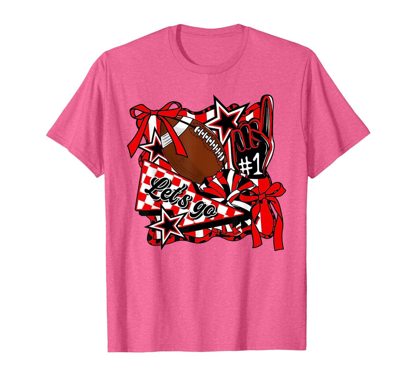 Retro Go Cheer Sports Team Cheerleader Cheerleading Red T-Shirt