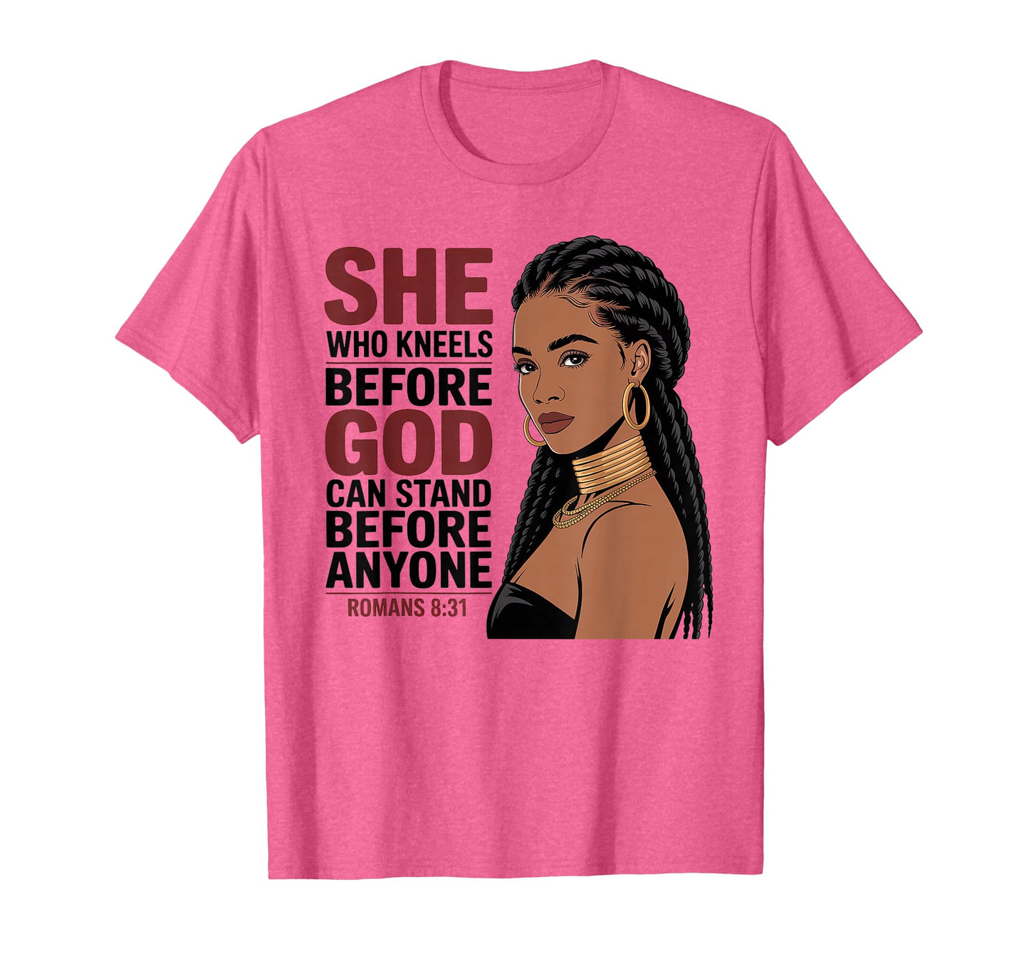 Christian Black Woman African Queen Melanin Poppin Pride T-Shirt