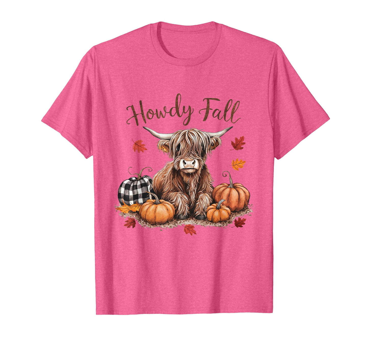 Howdy Fall Highland Cow Happy Thanksgiving Autumn Vibes Fall T-Shirt